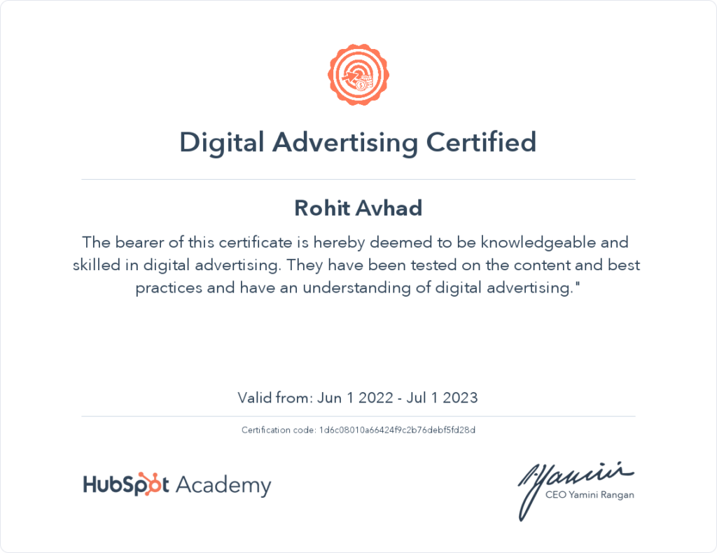 Certified Digital Adverticer