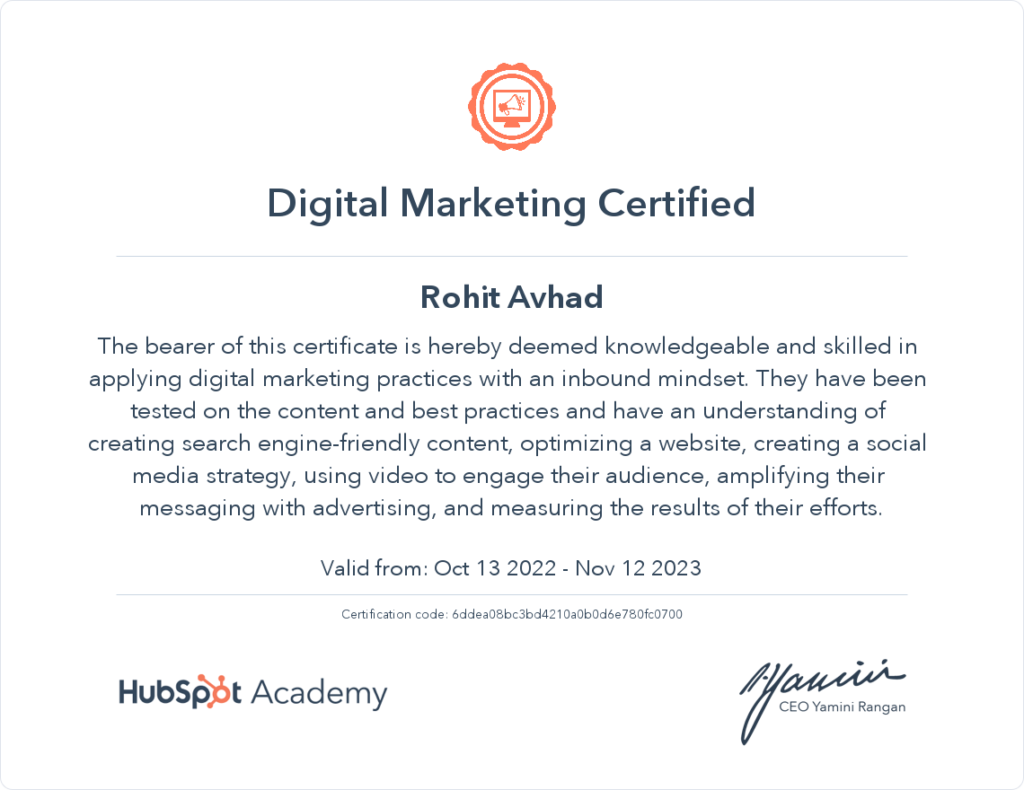 Certified Digital Marketing